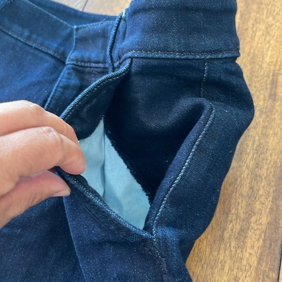 Ann Taylor Factory blue denim dressy jean trousers wide leg high rise sz 8p - Picture 3 of 15